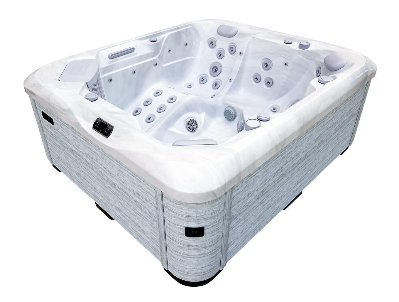 AquaSolus Whirlpool Aspen für 6 Pers. - 1300 l - Sterling Silver Natural Grey AquaSolus Whirlpool Aspen für 6 Pers. - 1300 l - Sterling Silver Natural Grey
