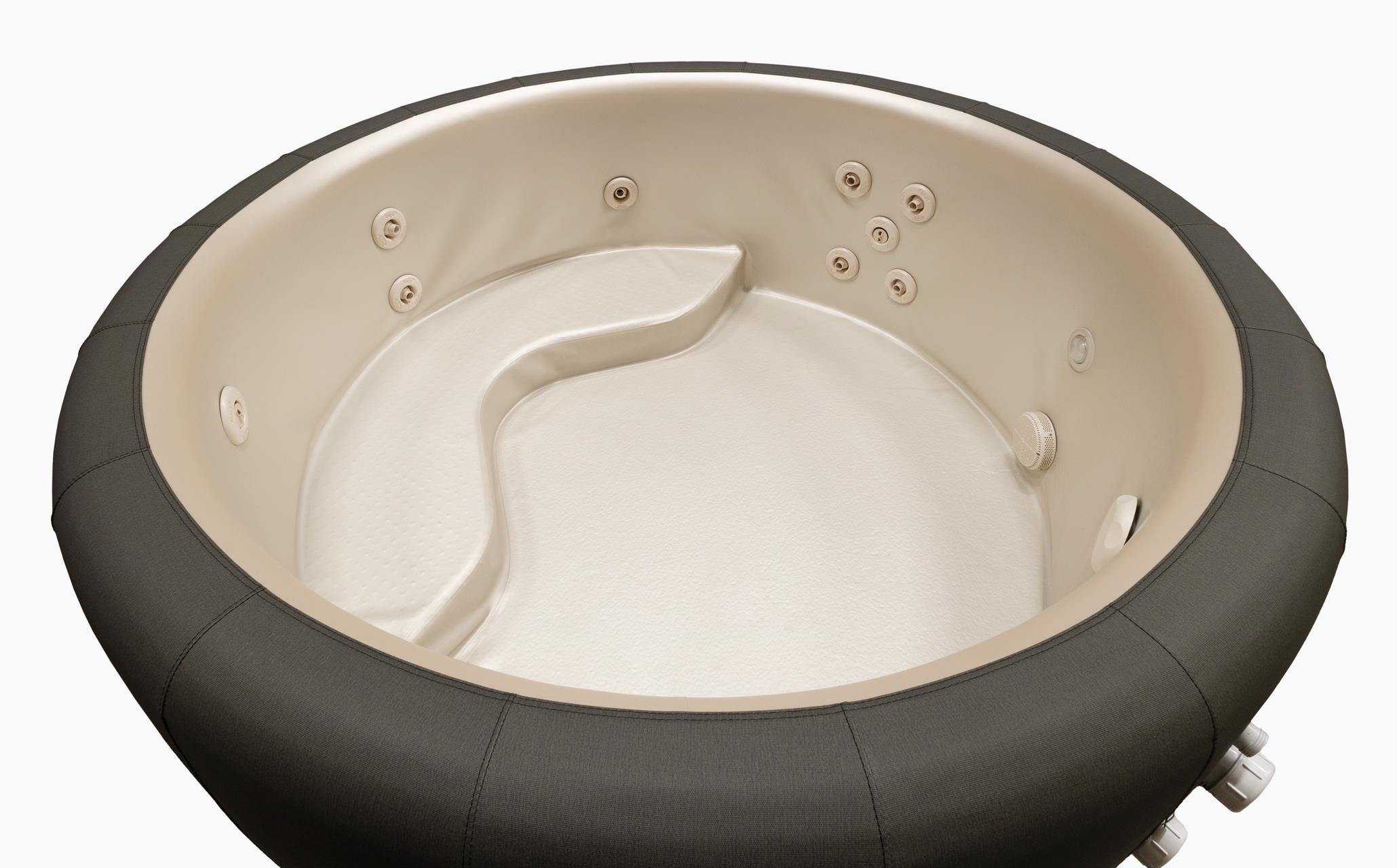 Softub Whirlpool POSEIDON X für 5-6 Pers. - Ø 200 cm - 1130 l - sand tweed pearl
