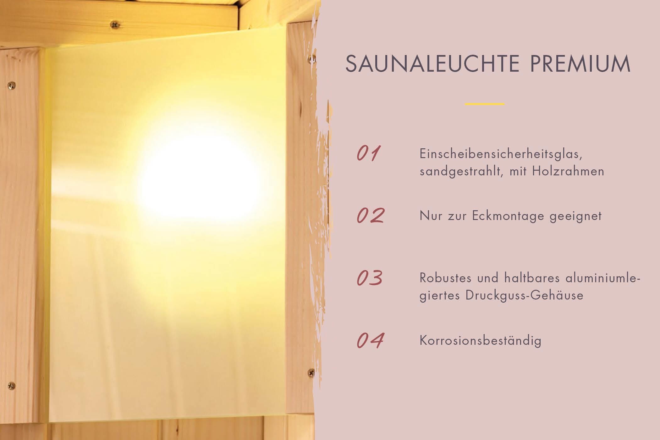 Innensauna Jaan mit 9 kW Ofen FIN 9 und Huum Wifi Steuerung natur