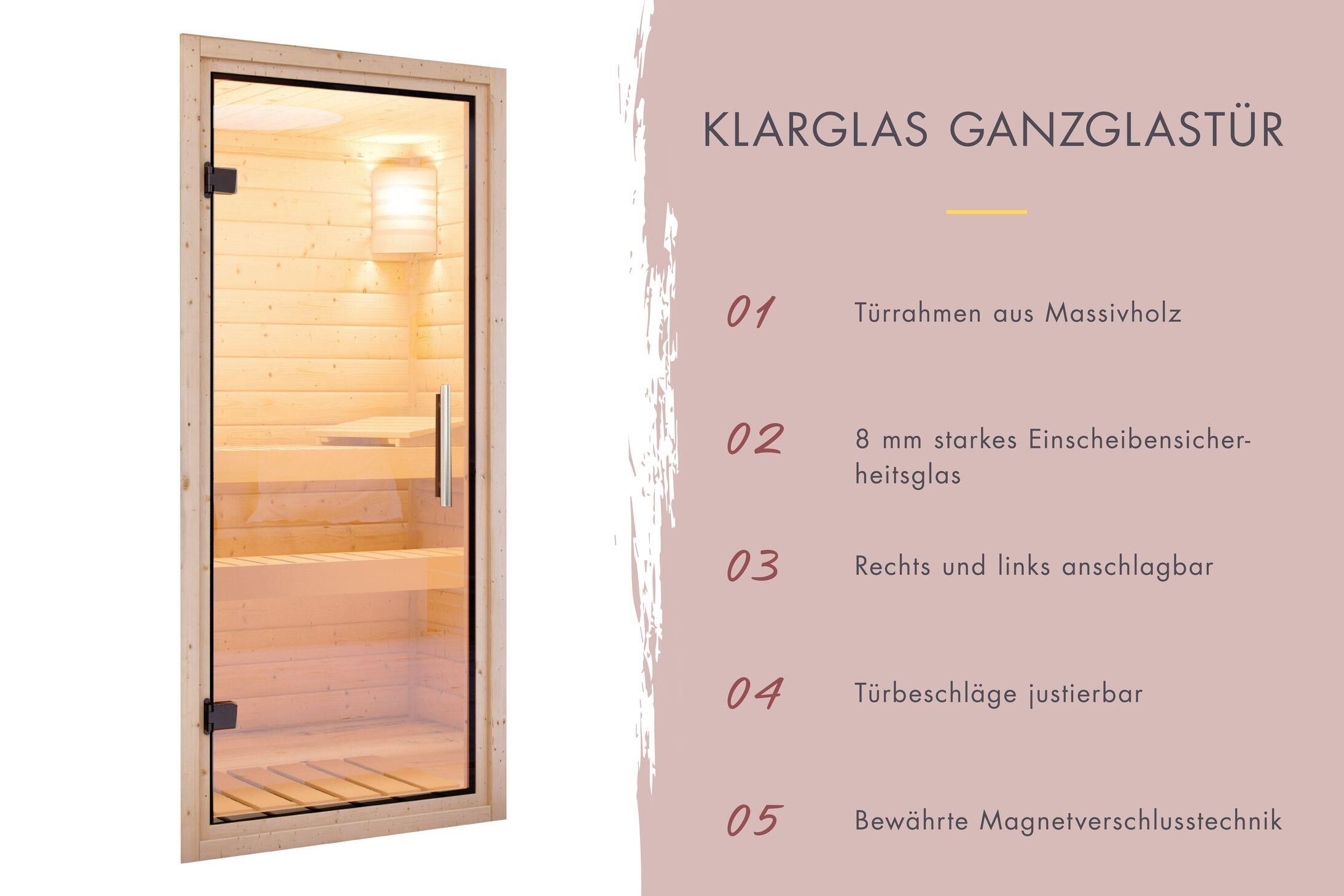 Aussenssauna Branko mit 9 kW Ofen BIO 9 und Huum Wifi Steuerung schwarz