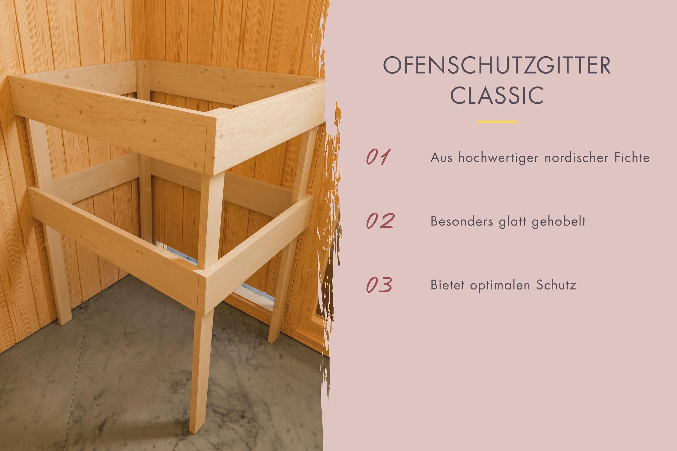 Aussenssauna Paavo mit 9 kW Ofen FIN 9 und Huum Wifi Steuerung natur