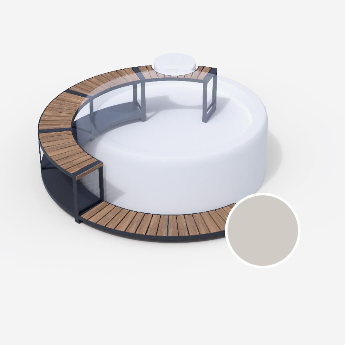 Whirlpool-5/8-Umrandung für Softub LEGEND - Stauseeholz beige