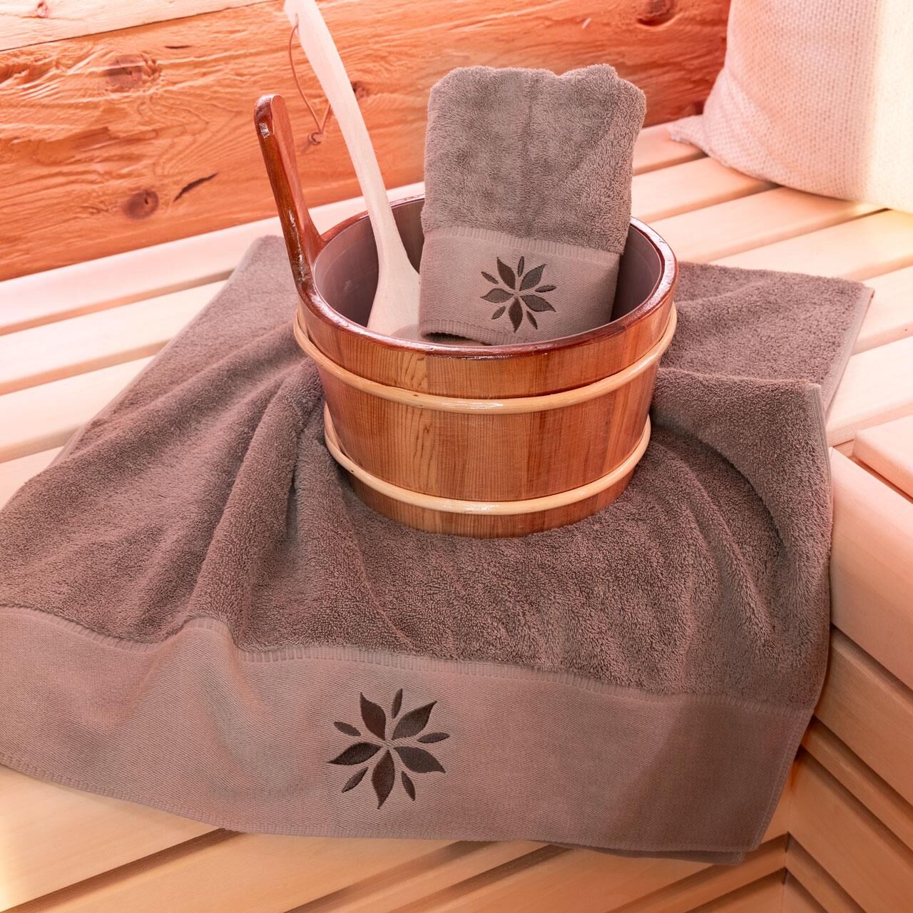 Sauna-Badetuch Wärmegrad® - 70 x 140 cm – taupe