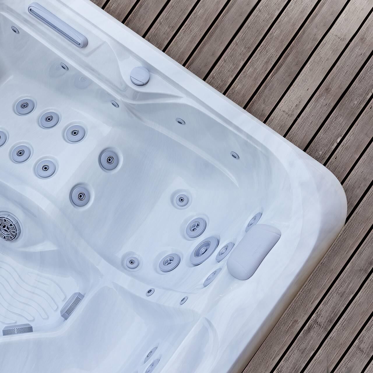 AquaSolus Whirlpool Aspen für 6 Pers. - 1300 l - Sterling Silver Natural Grey AquaSolus Whirlpool Aspen für 6 Pers. - 1300 l - Sterling Silver Natural Grey